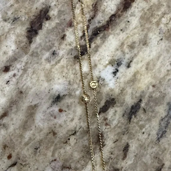 14KT Gold “S” Chain Beaded Ball 18” Necklace - Picture 2 of 5
